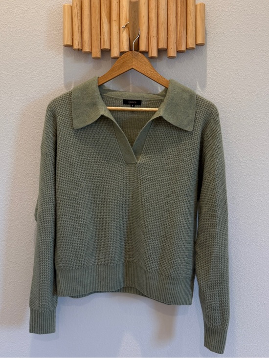 Quince Sweaters - New Quince Baby Alpaca Waffle Stitch Polo Sweater